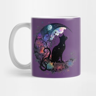 Mystical Black Cat & Moon Mug